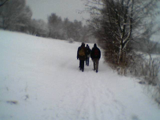 laufende Wanderer im Schnee